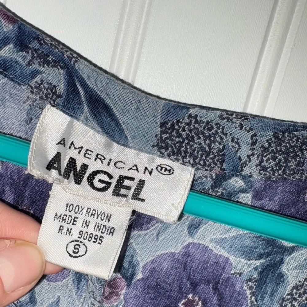 Vintage American Angel Floral Blue Maxi Dress| Size Small